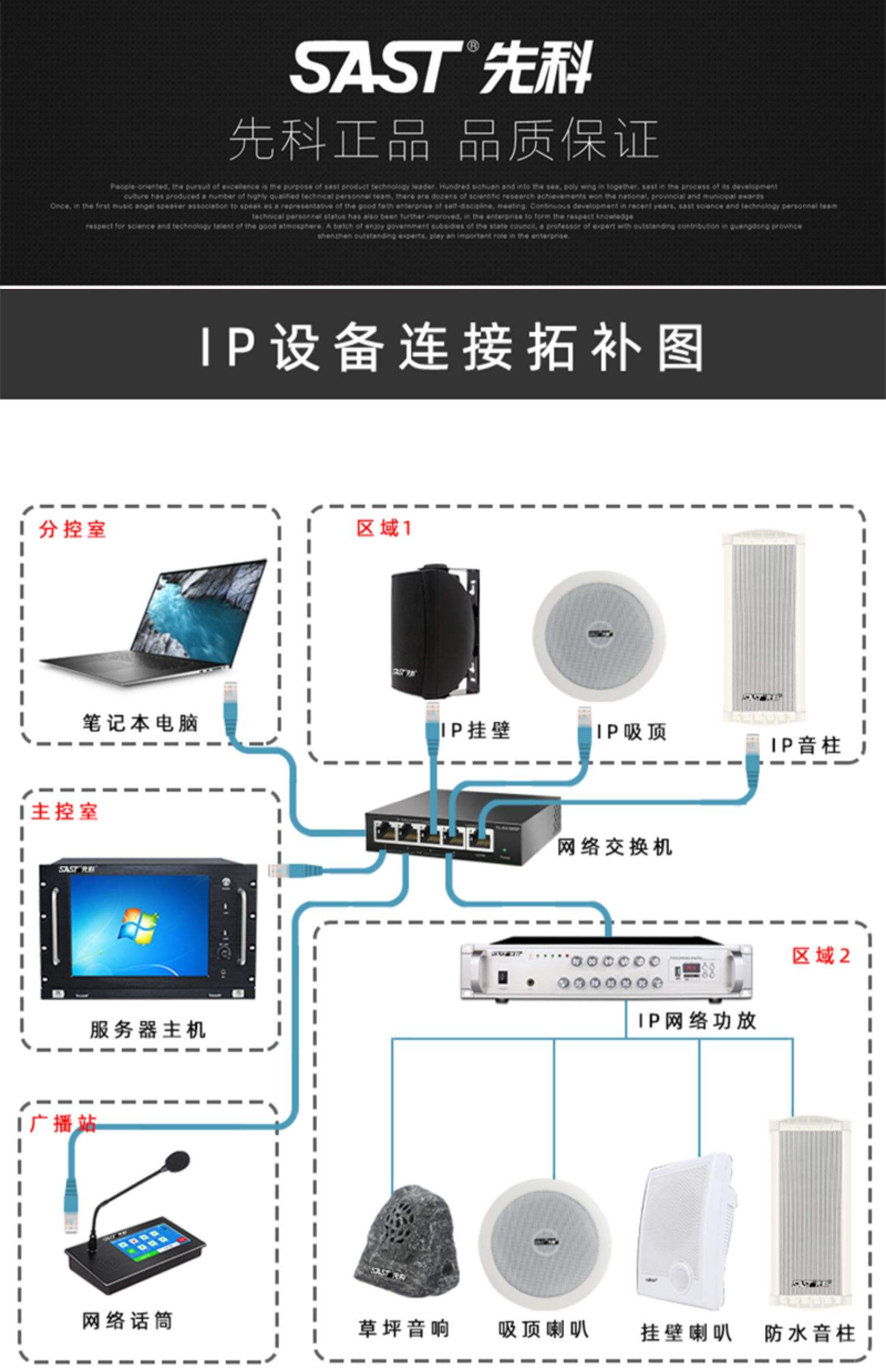 智能廣播新篇章 先科IP網絡壁掛音響校園對講終端系統解析